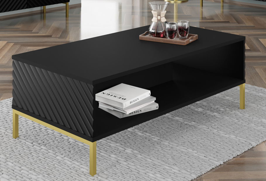 Konferenční stolek Surfy 3D (černá + černá)