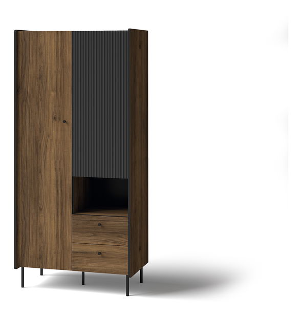 Šatní skříň Phelan P1 (ořech warmia + černá)