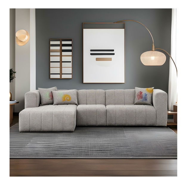 Rohová sedačka Beyzometta (L) (světle šedá)