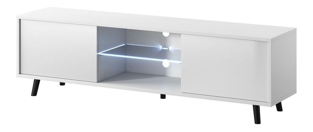 TV skříňka/stolek Leiros (s osvětlením) (bílá)