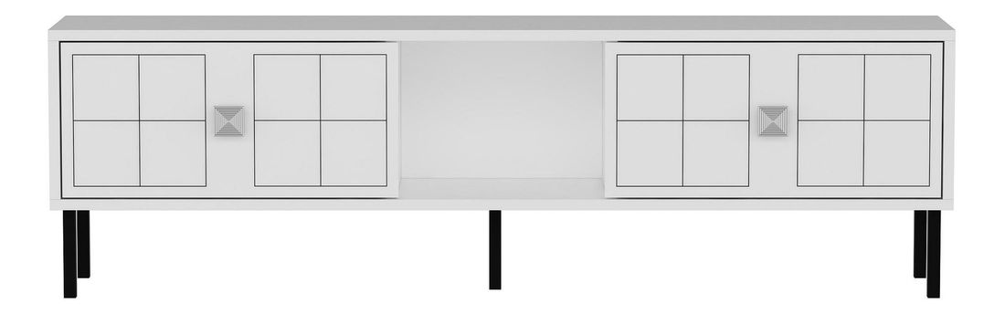 TV stolek/skříňka Dopadu (bílá + stříbrná)