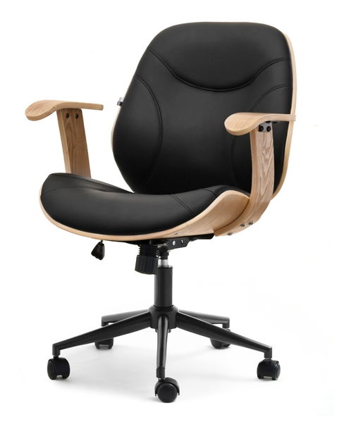 Křeslo Raynold (dub černý + černá)