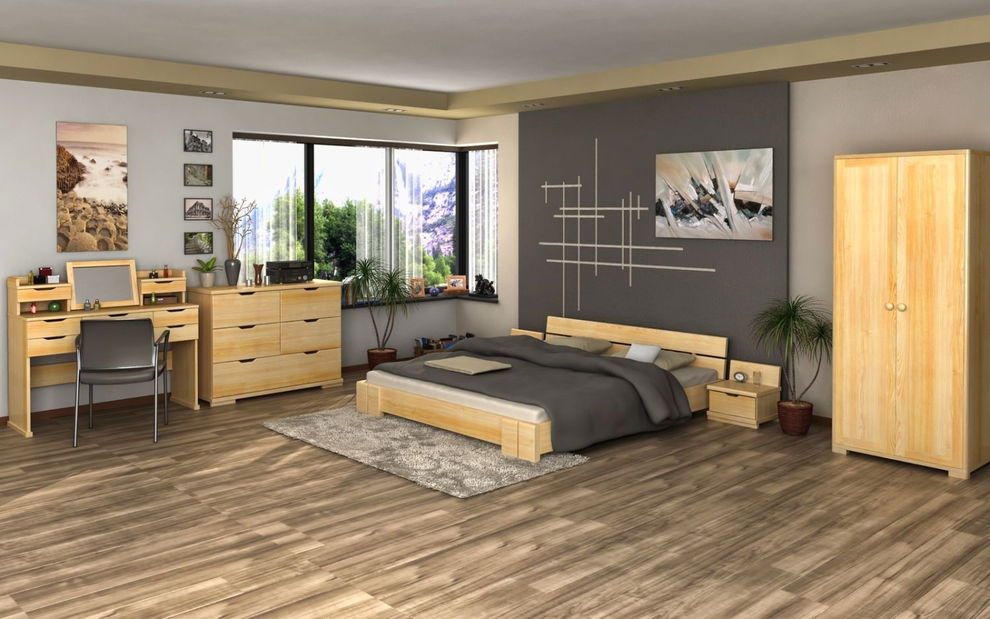 Manželská postel 200 cm Naturlig Tosen (borovice)