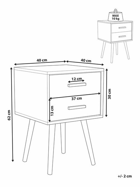 Noční stolek Alberta (černá)