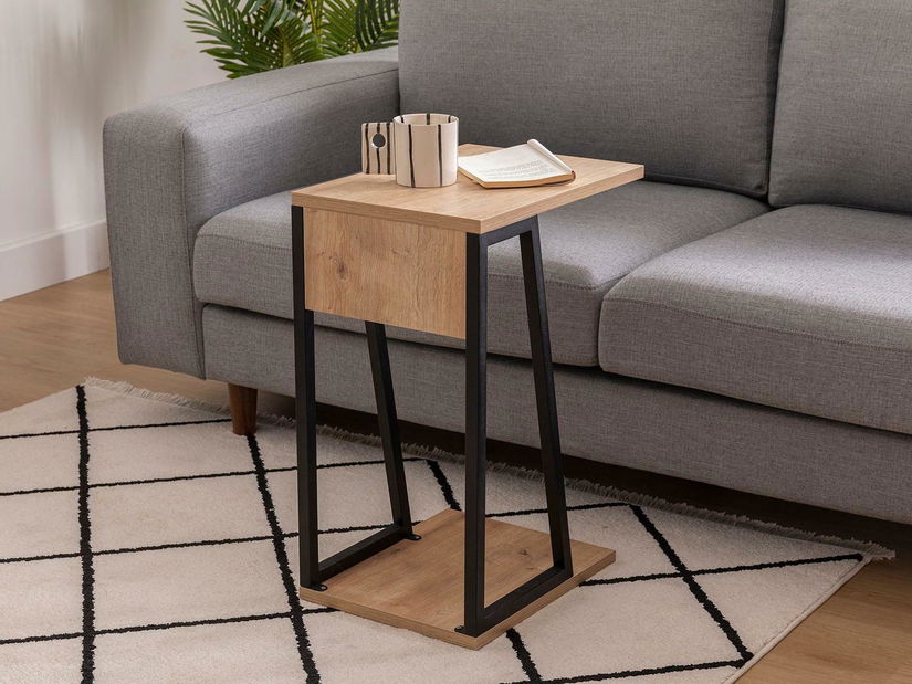 Příruční stolek Nidupe 3 (dub safírový + černá)