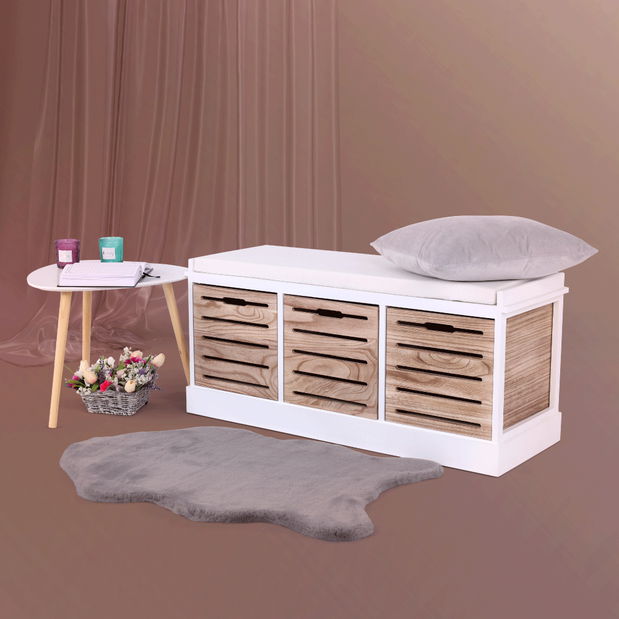 Lavice Tordo (bílá + medová)