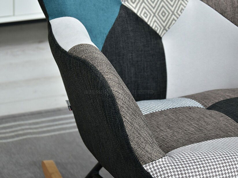 Křeslo Sibyla (patchwork + černá)