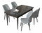 Jídelní set Arpo (mramor černý +  šedá) (pro 4 osoby)