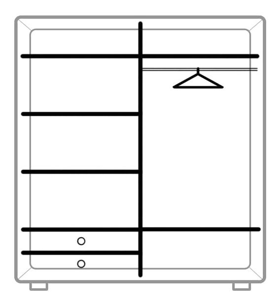 Šatní skříň Shela SVN-13 (bílá + bílý lesk)