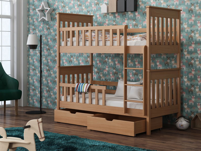 Dětská postel 90 cm Olive (s roštem a úl. prostorem) (buk)