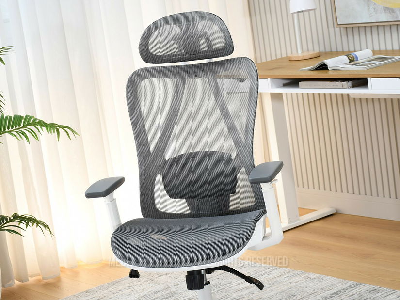 Kancelářské křeslo Derenis (šedá + bílá)