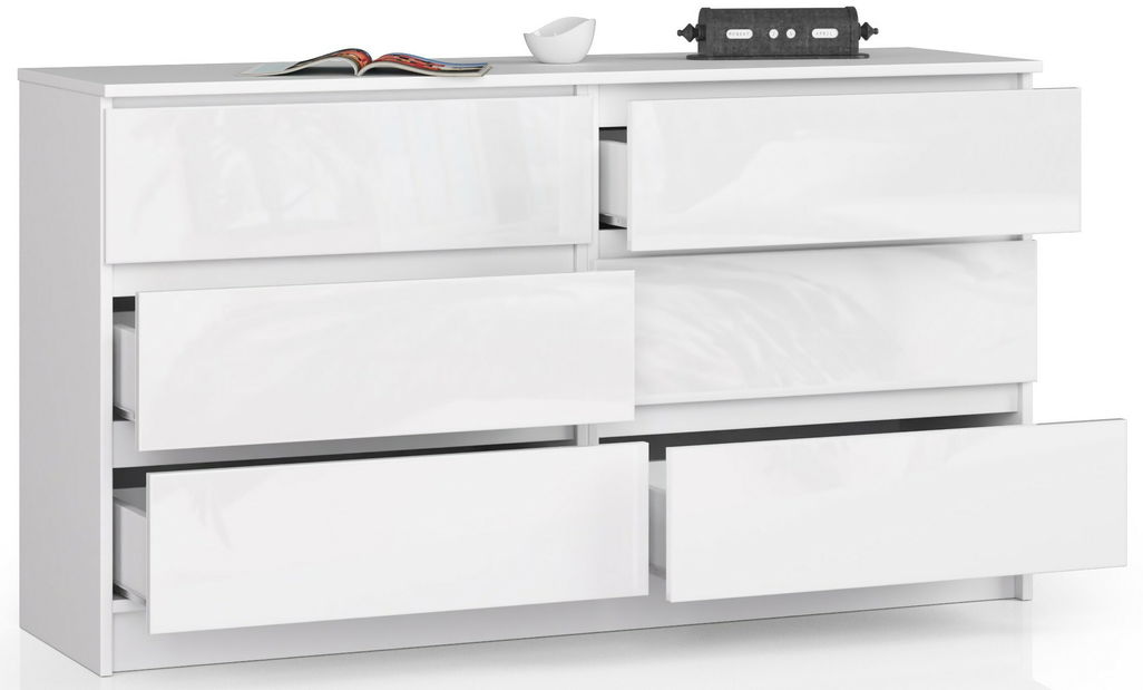 Komoda Keanu (bílý lesk)