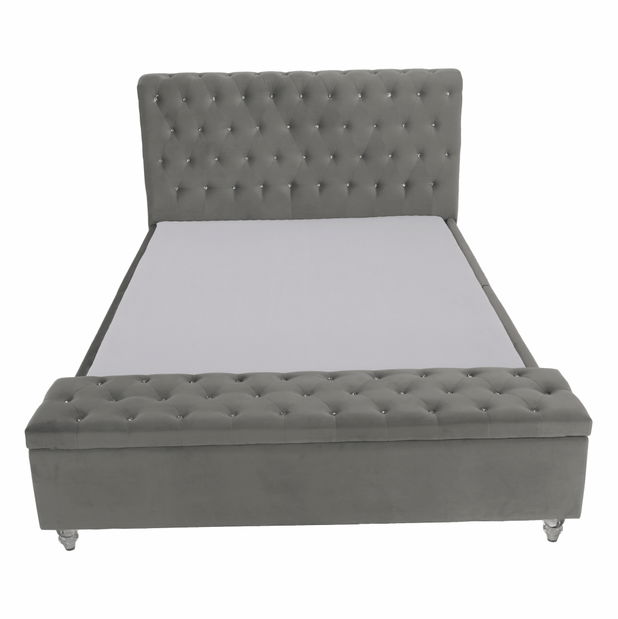 Manželská postel 160 cm Angi (šedá) (s roštem)