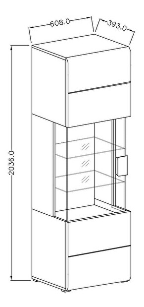 Vitrína Tamie Typ 05 (lesklá bílá)