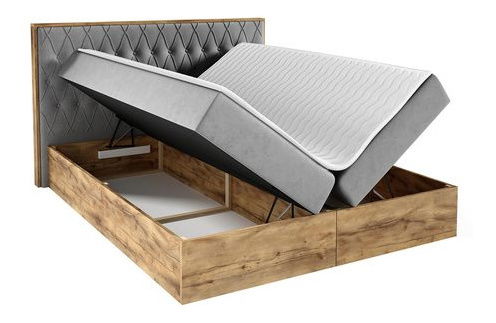 Manželská postel 200cm Lucio 6 (dub lancelot + šedohnědá)