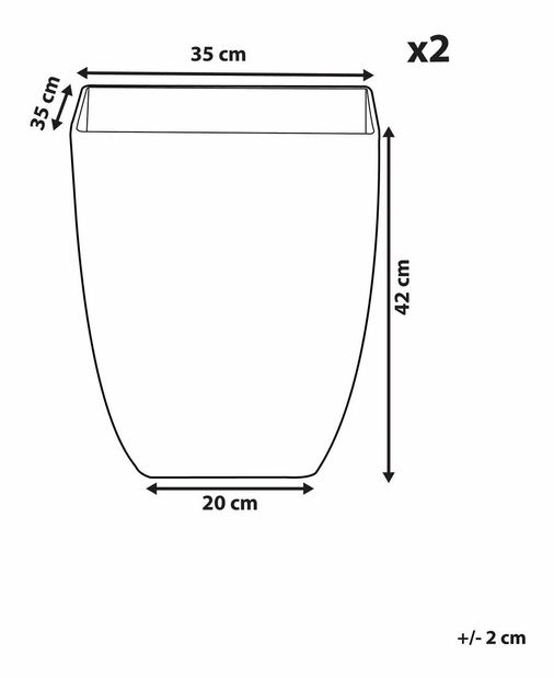 Sada 2 květináčů 42 cm- Mirko (bílá)