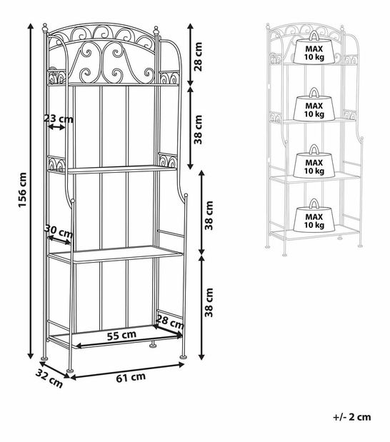 Zahradní regál PADEN (bílá)