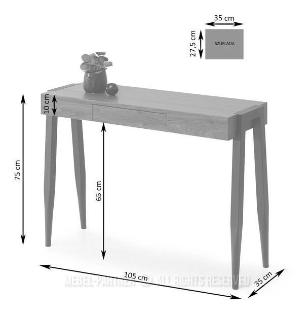 Konzolový stolek Mukusiz (černá)