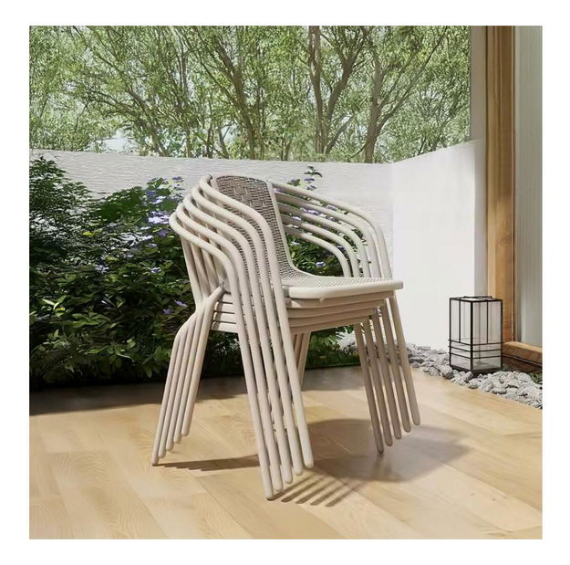 Zahradní židle Fendy (champagne)ocel + plast)