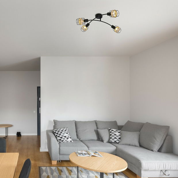 Bodové svítidlo Hopei 5282 (přírodní + černá)