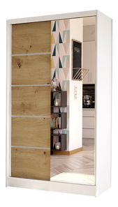 Šatní skříň Delana III (bílá + dub artisan)