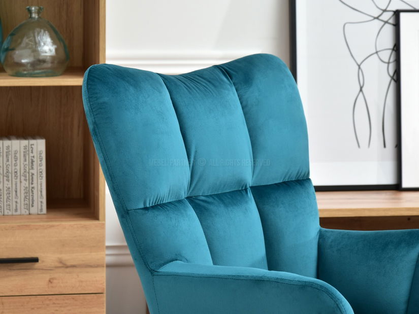 Křeslo Kikino (tyrkysová + černá)