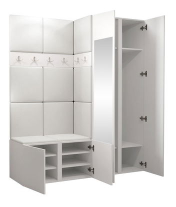 Předsíň Tovenaz XII (bílá + světle zelená) (se zrcadlem) *výprodej