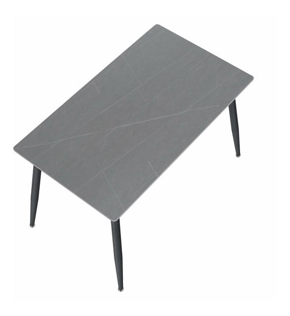 Jídelní stůl Fresia 1 (šedý mramor + černá) (pro 4 osoby)