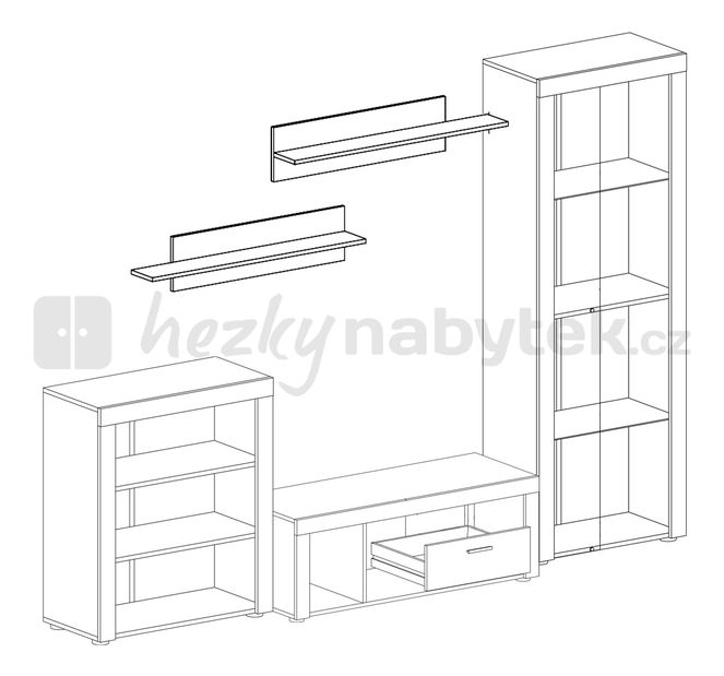 Obývací stěna TAKO (s osvětlením)