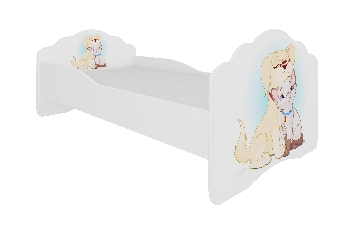 Dětská postel 160x80 cm Cassi (S roštem a matrací) (pes a kočka)