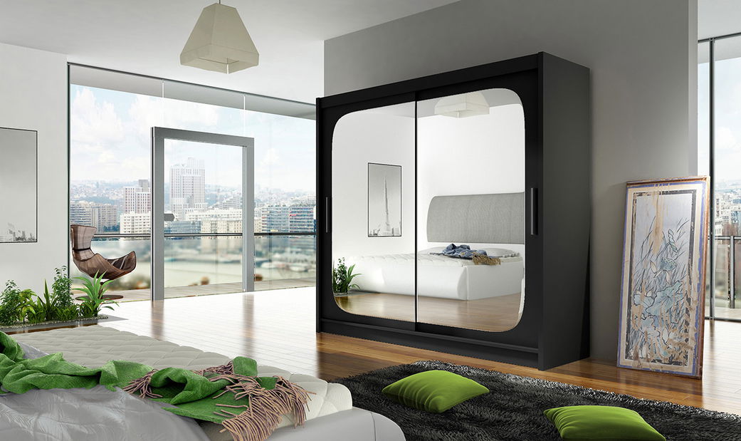 Šatníková skříň Brandon 8 (černá)