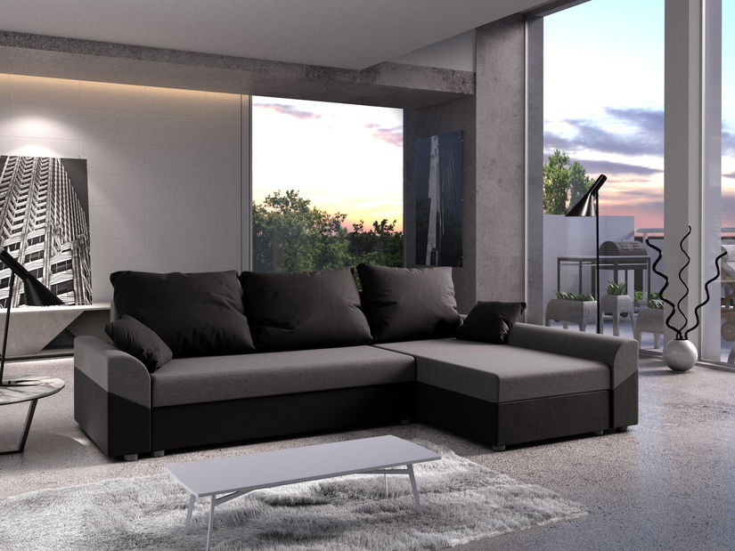 Rohová sedací souprava Dusk L (tmavě šedá) (P)