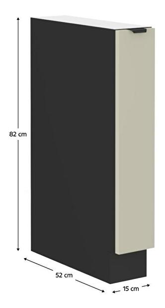 Dolní kuchyňská skříňka s výsuvným košem Arikona 15 D CARGO BB (kašmír + černá)