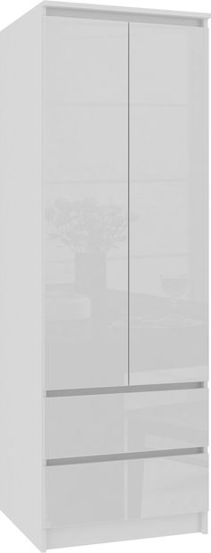 Šatní skříň Surgimiento (bílá + lesk bílý)