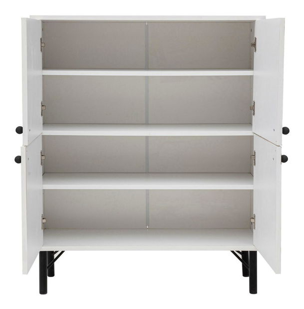 Skříňka Maluxe (bílá + hnědá + purpurová + žlutá)