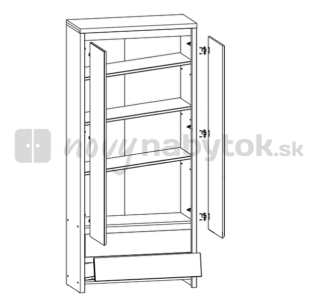 Policová skříň BRW Kaspian REG2D2S (Wenge)