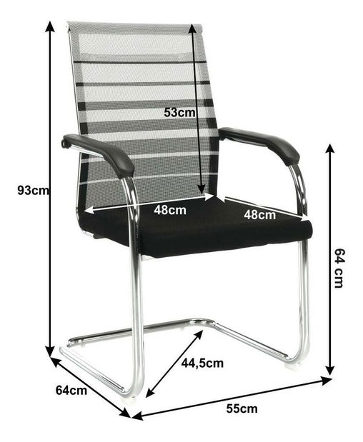 Konferenční židle Ertozinence (šedá + černá)