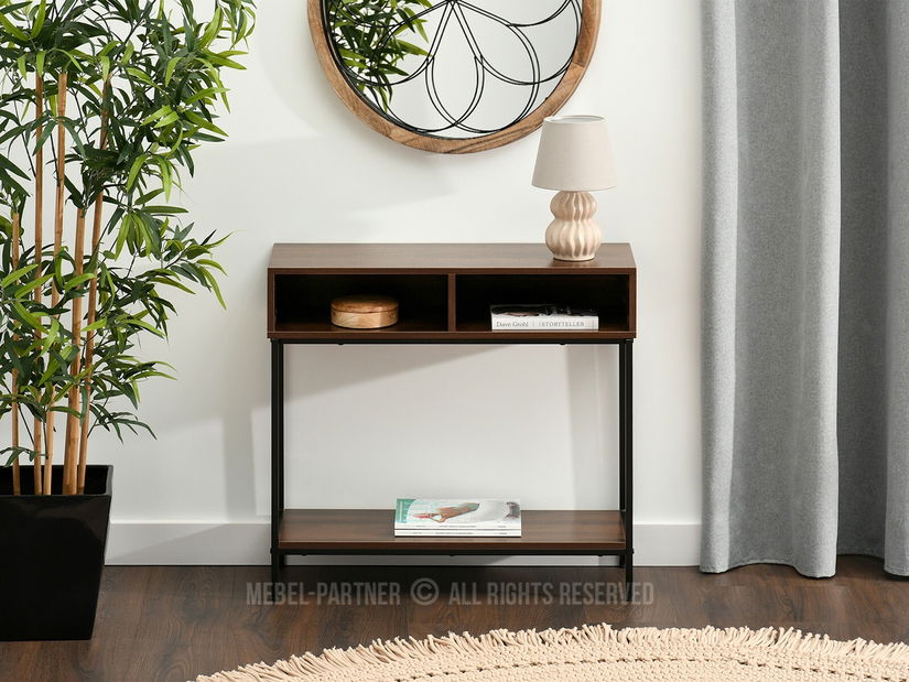 Konzolový stolek Frey (ořech + černá)