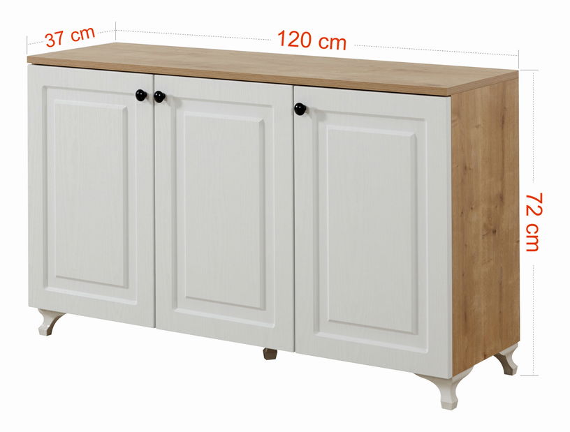 Komoda Tuvantille 11 (dub safírový + ořech)