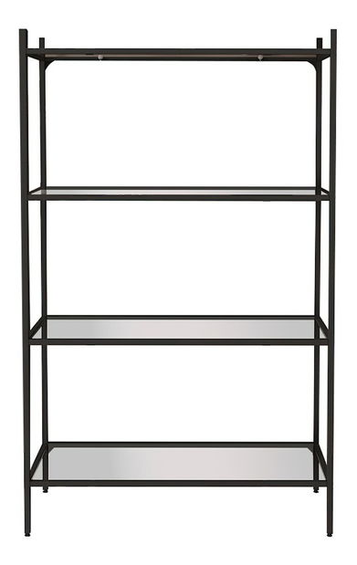 Regál Mortha (černá + sklo)