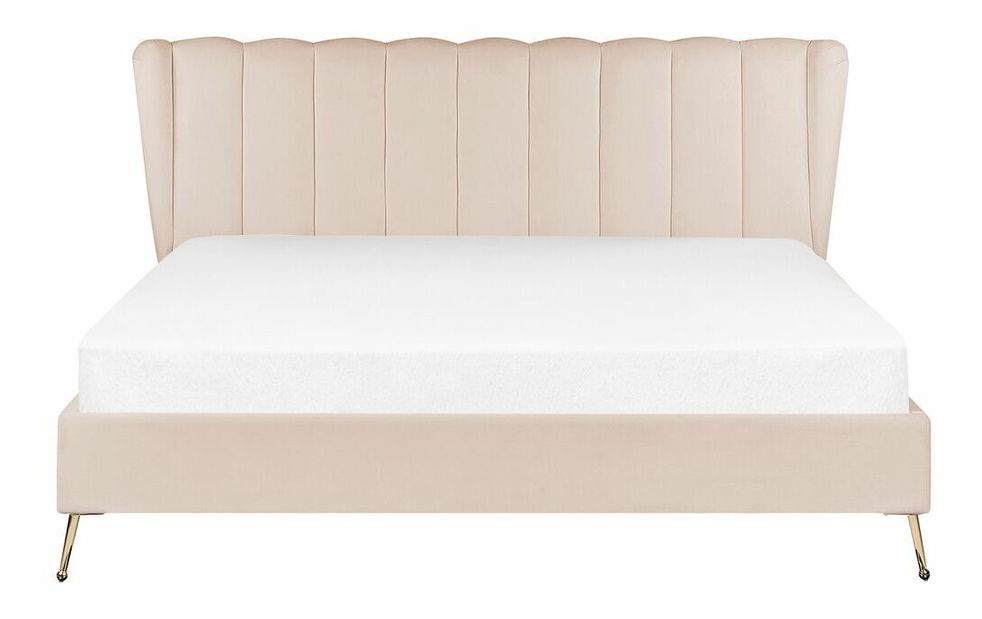 Manželská postel 180 cm Mirabell (béžová) (s roštem) (s USB portem)