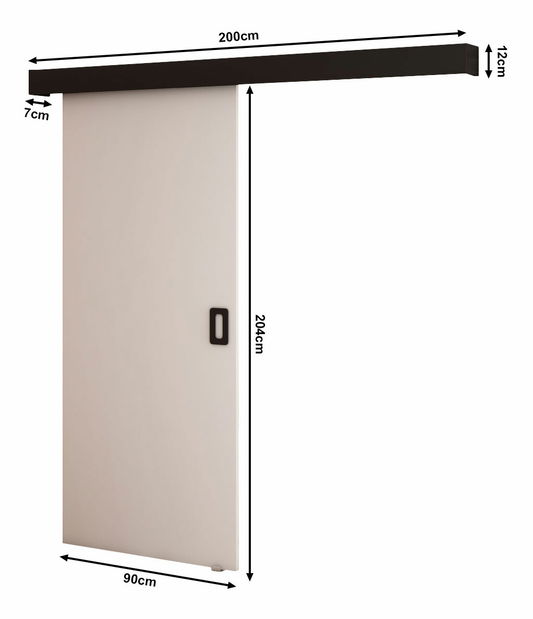 Posuvné dveře 90 cm Bethany I (bílá matná + černá matná)