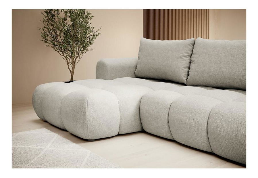 Rohová sedací souprava Ombre (L) (světle šedá + černá)