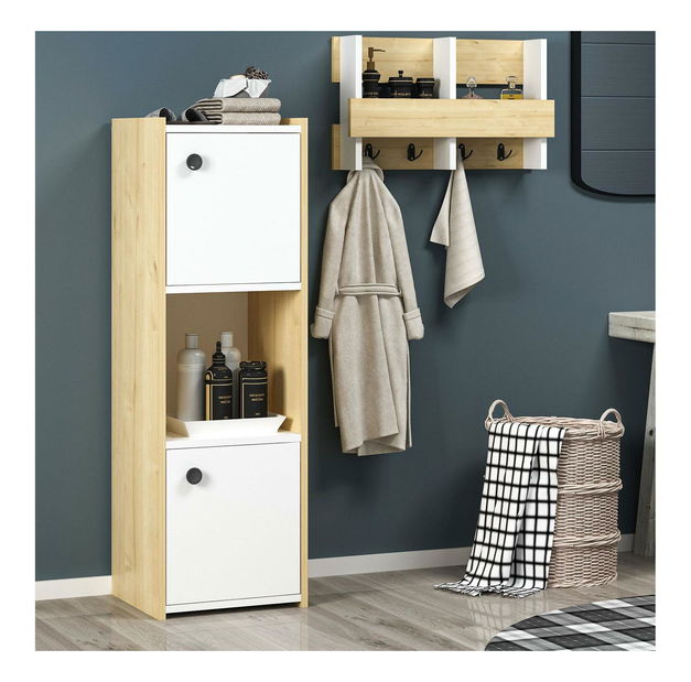Koupelnová skříňka Satadu 2 (dub safírový + bílá)