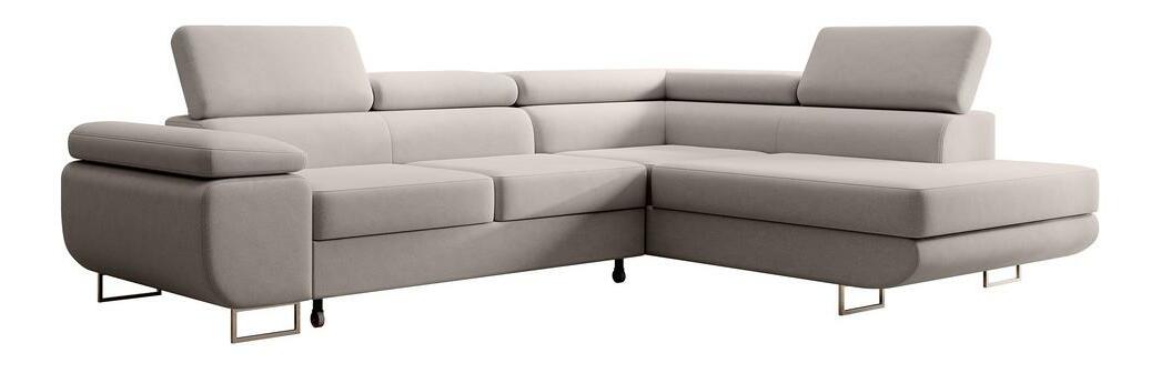 Rohová sedací souprava Stiletto (P) (bílá + stříbrná)