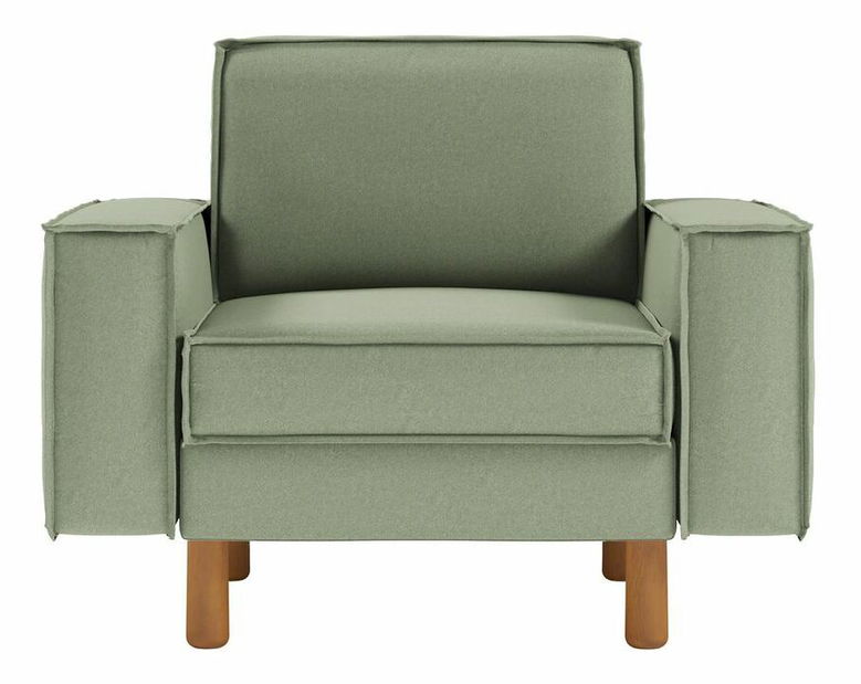 Křeslo Spary 1 (hořčičná + ořech)