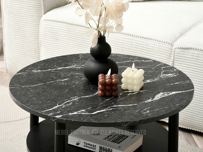 Konferenční stolek Randolf S (černý mramor + černá)