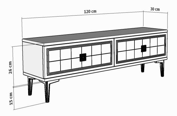 TV stolek/skříňka Yutta (dub + bílá)