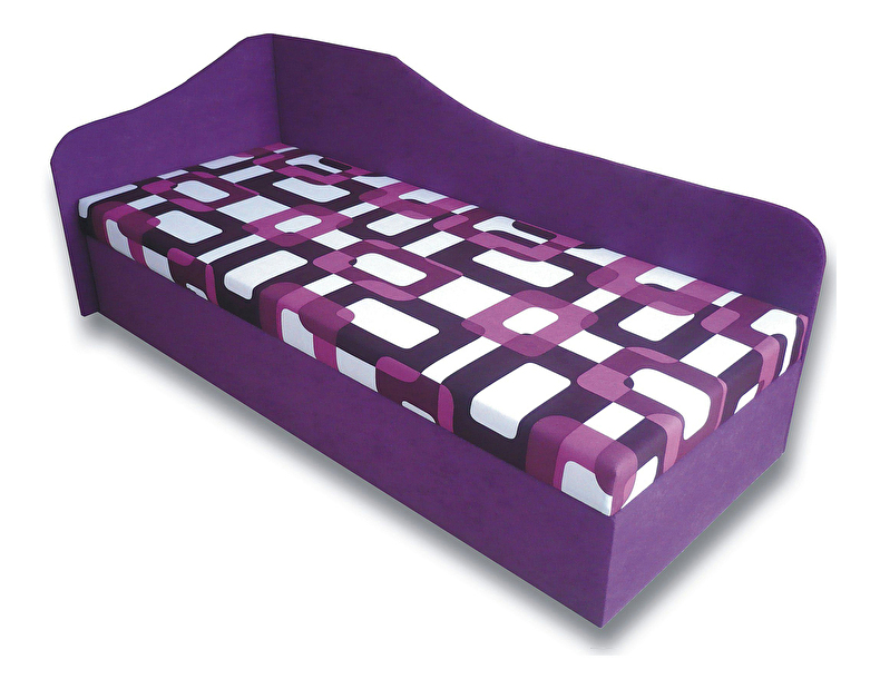 Jednolůžková postel (válenda) 80 cm Lady 87 (Fialová 49 + Gusto 10) (L) *výprodej