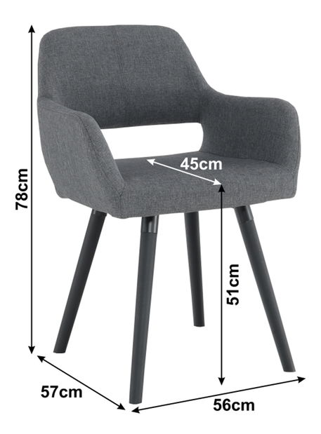 Jídelní židle Godric (tmavě šedá)